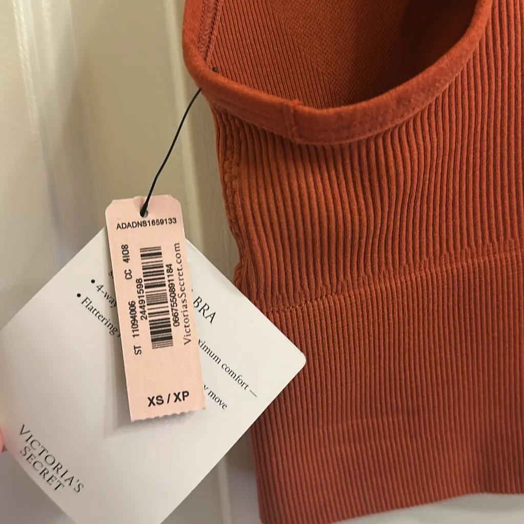 Victoria’s Secret Longline Seamless Sports Bra NEW Burnt Orange XS - Image 10