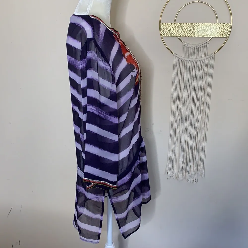 desigual • estrella embellished floral swim coverup tunic - Image 59