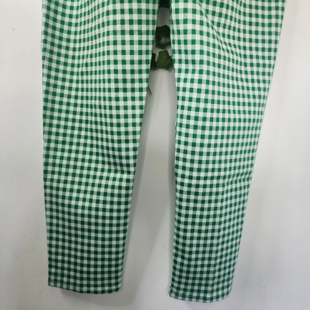 Charter Club Green and White Check Bristol Skinny Ankle Pants Size 16 - Image 7