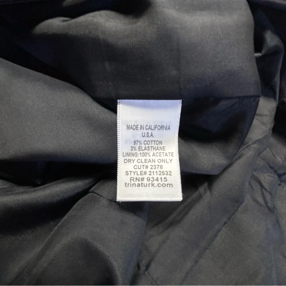 Trina Turk Women's Dress Sz 4 Strapless‎ Black Belted Cotton Mini Classic - Image 6