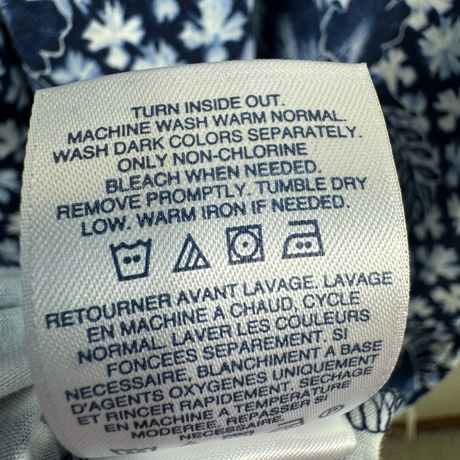 Lands' End Floral Blue White Faux Wrap Cap Sleeve Stretchy Maxi Dress Size S - Image 7