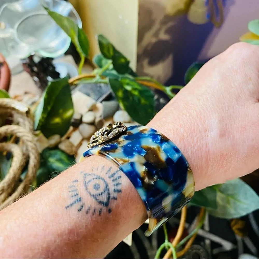 Amrita Singh Austrian Crystal & Resin Tiger Cuff - Image 3