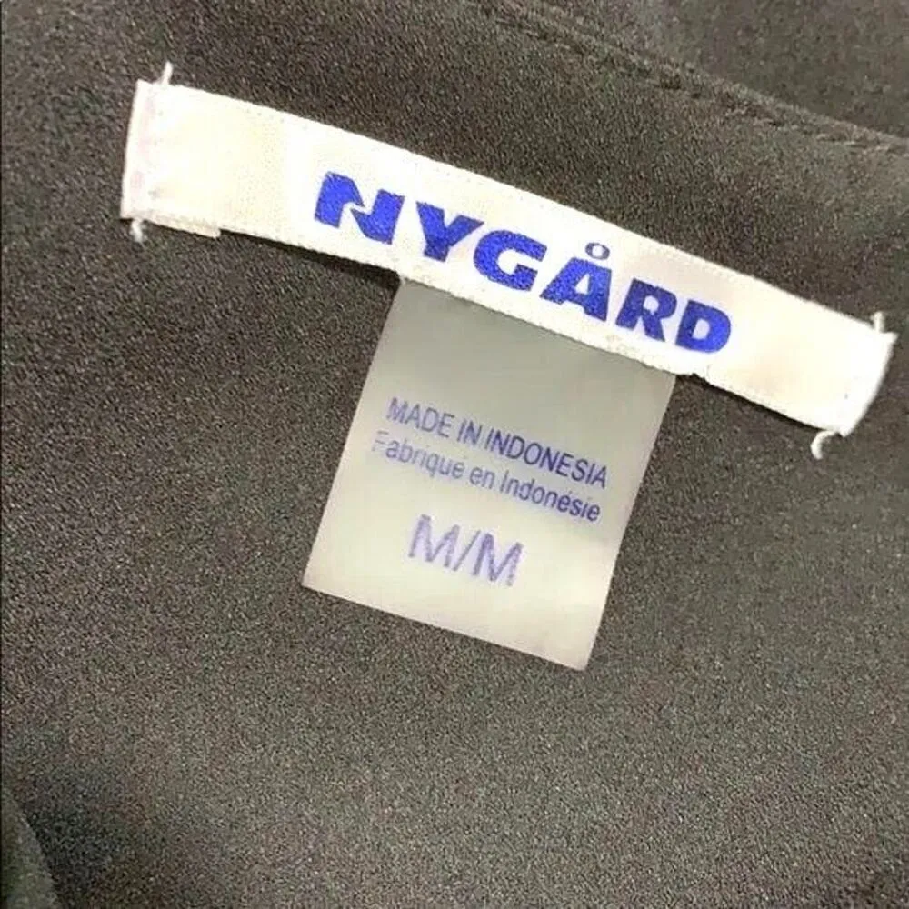 Nygard Womens Blouse Top Cold Shoulder Crisscrossed Back Black Pullover Medium - Image 7