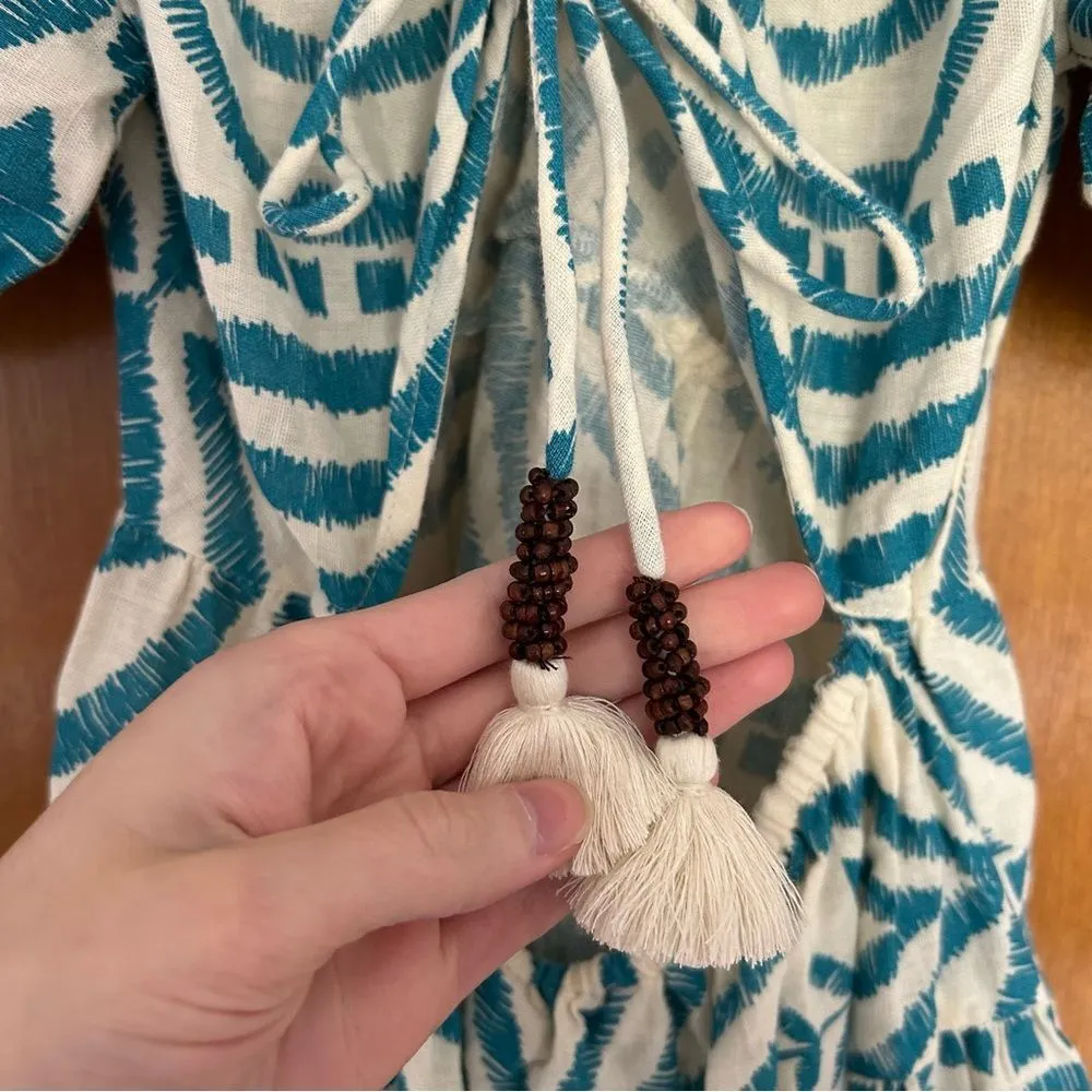 Omika Ila Mini Dress Puff Sleeves Pockets in Jolie Lagoon Size XS Vacation Blue - Image 13