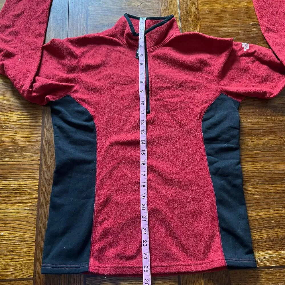The North Face Women's Polartec Half Zip Fleece Pullover-Red/Black - Image 12