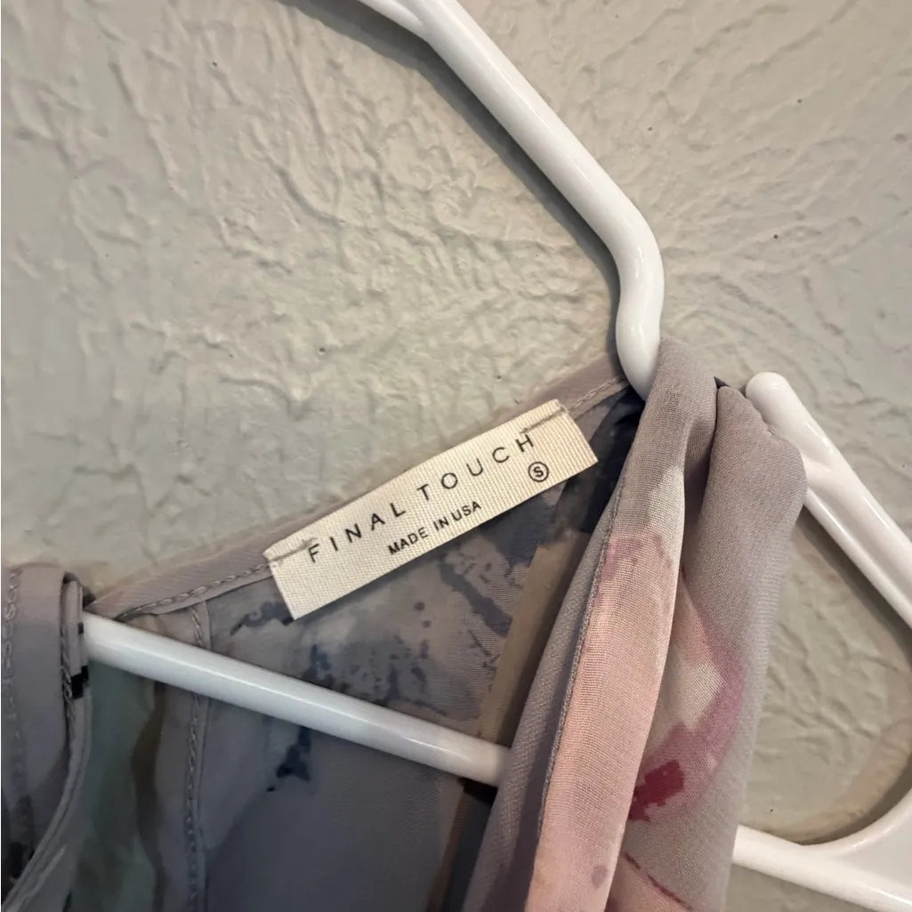 Final Touch  Gray Floral Mini romper - Image 7