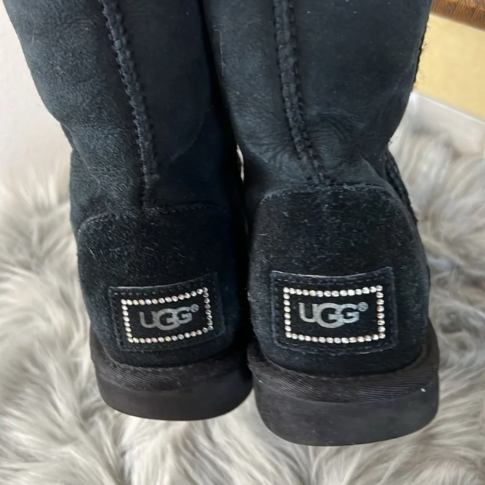 UGG EUC  Black Bling Ankle Boot sz 7 - Image 5