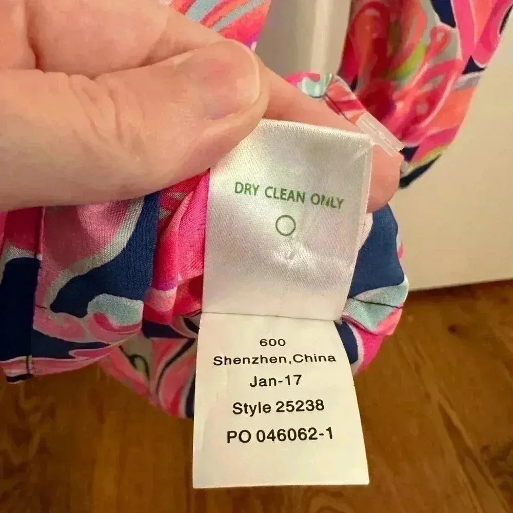 Lilly Pulitzer Elsa Sunny Should Silk Top in Banana Flambé Print - Size XS - Image 10