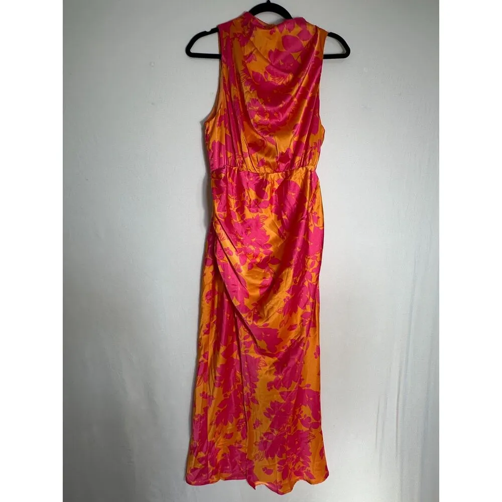 HELLO MOLLY Famous Mindset Satin Midi Dress Orange Size XL/10 NWT! - Image 7