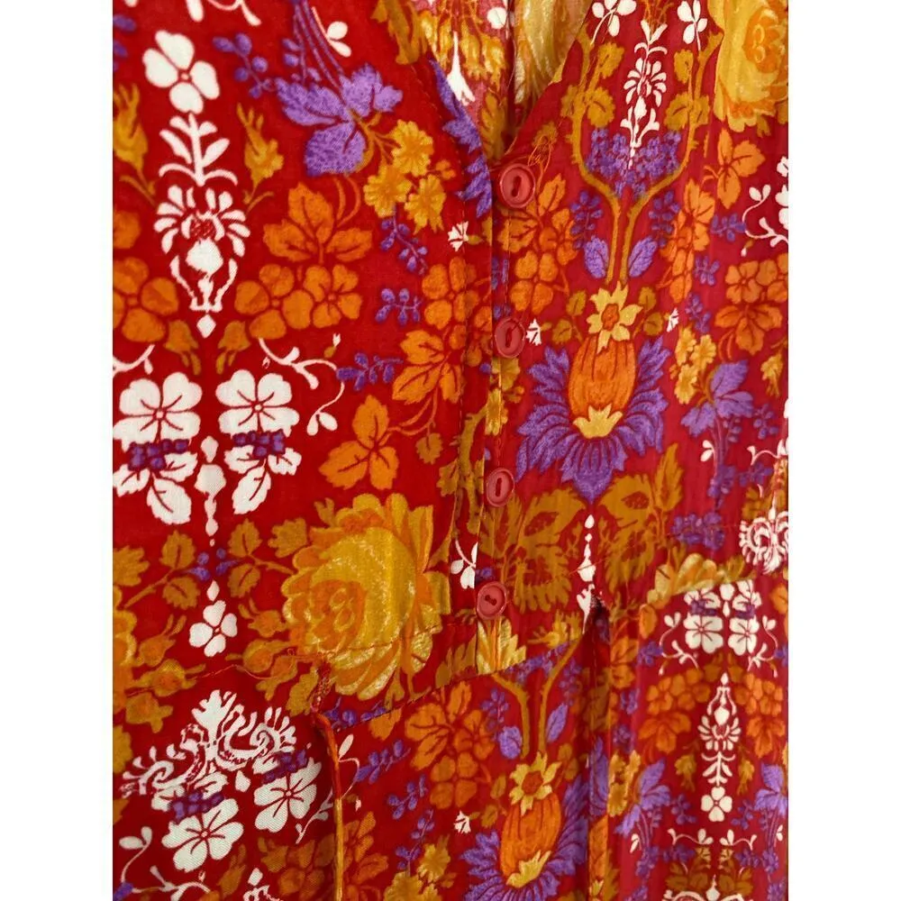 Anthropologie Abel the Label Maxi Dress Boho Bold Floral Autumn Parisian Wedding - Image 7