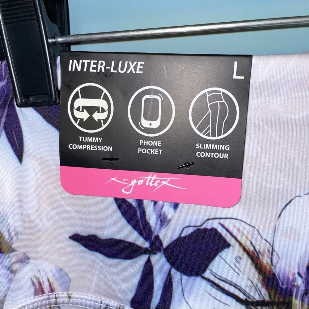 Gottex Light Flower Inter-Luxe Ankle Length Leggings Size Large - Image 5