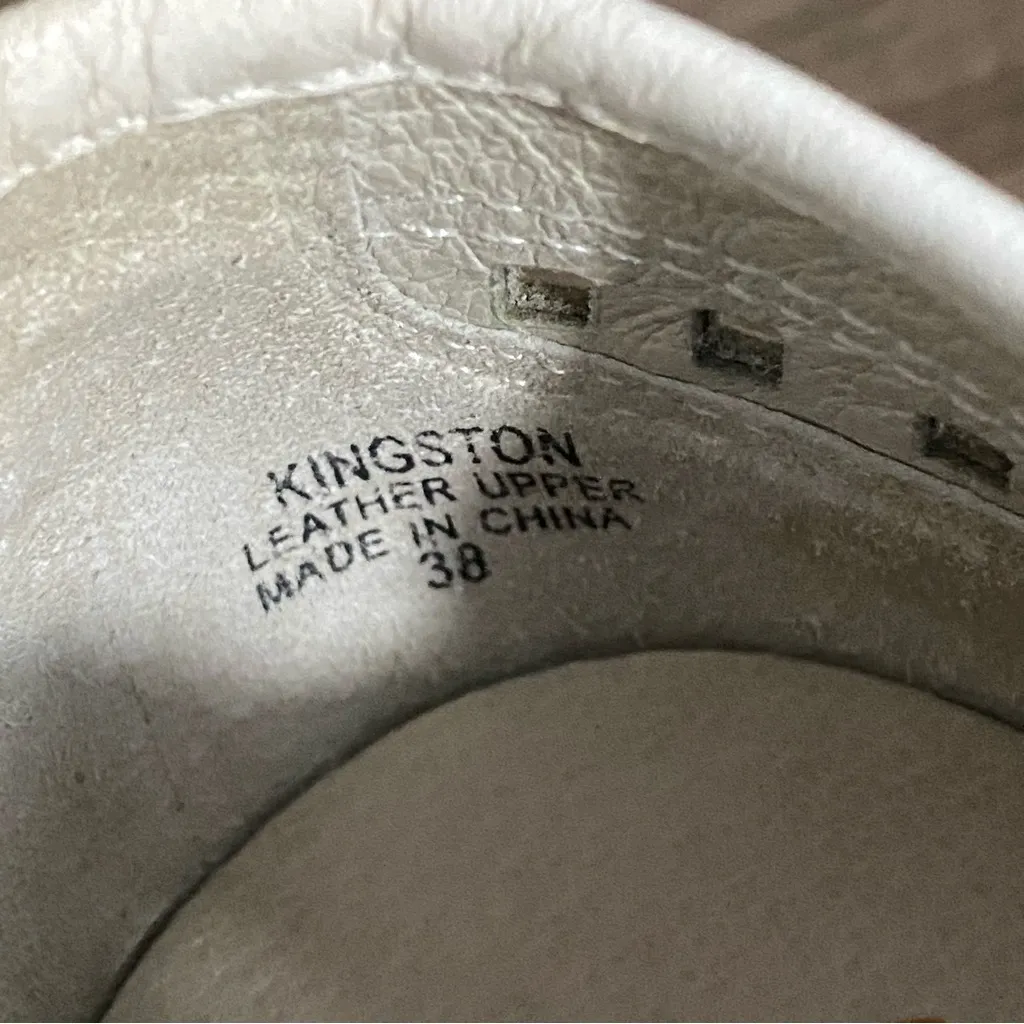 Ash Kingston White Leather Perforated Slip On Platform Sneaker size 8 38 - Image 10