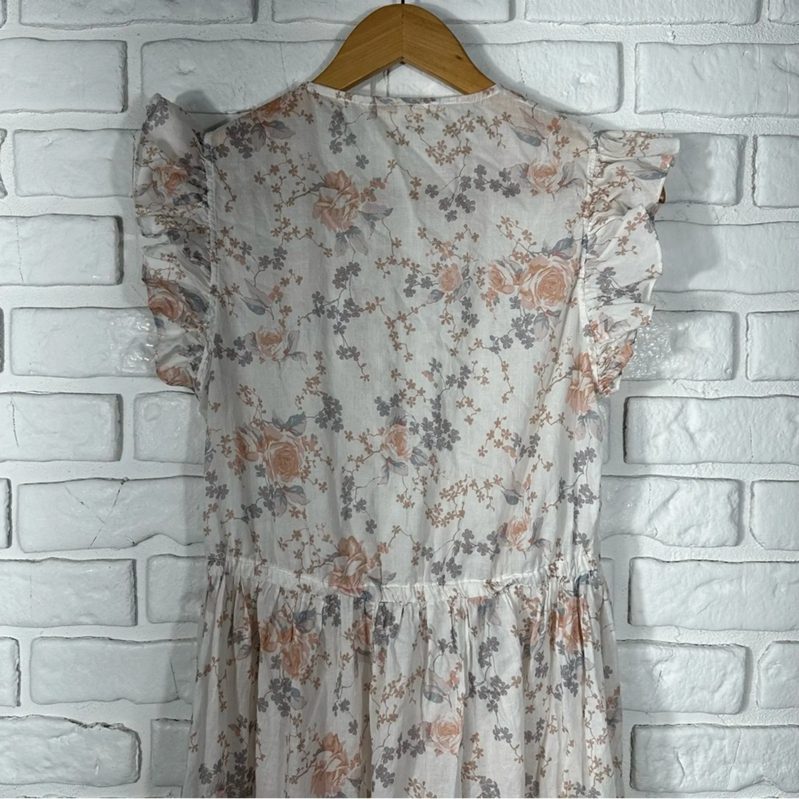 Maje Floral Ruffle Maxi Dress Size 3 (US Large) - Image 8