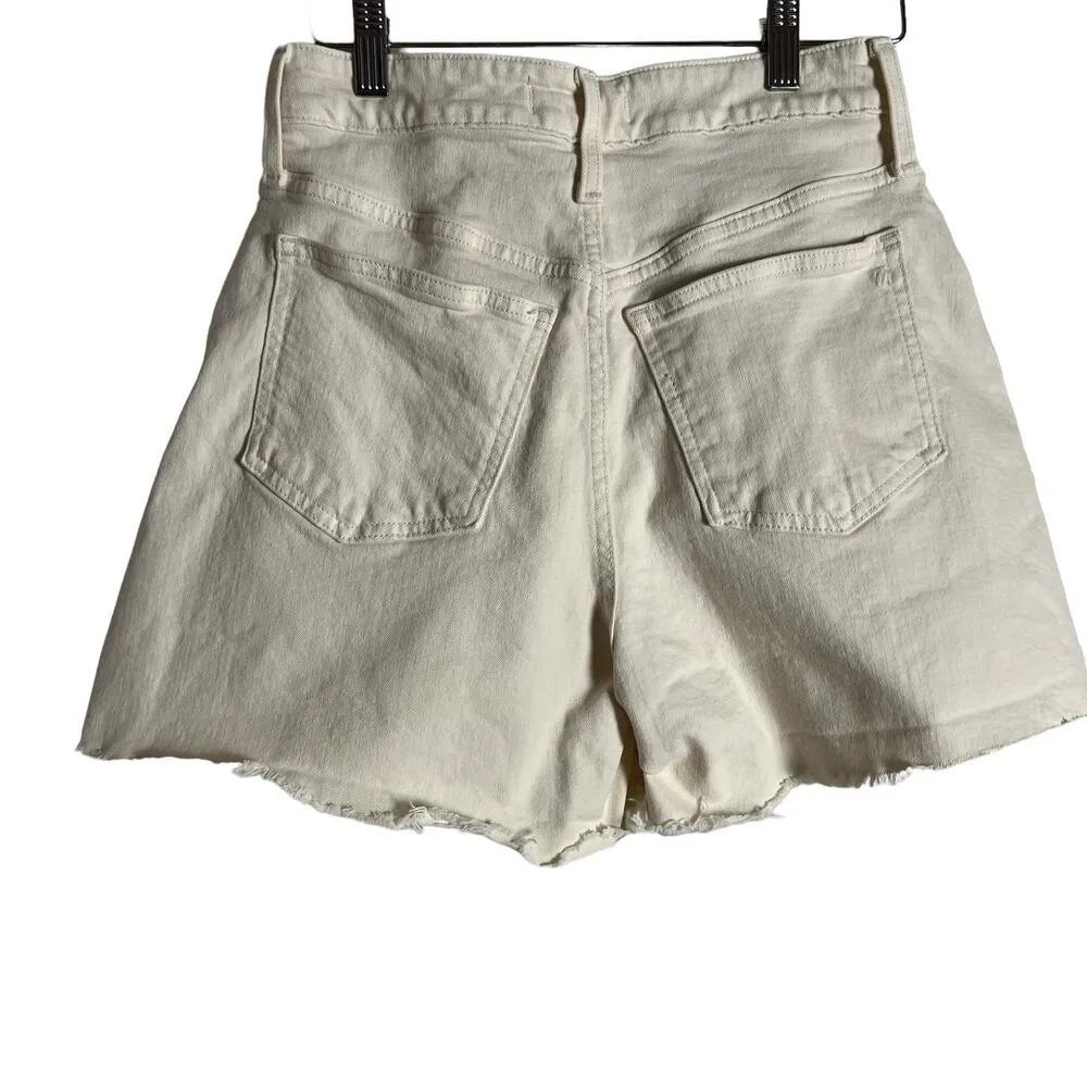 Madewell The Curvy Perfect Mid-Light Ecru White Denim Jean Shorts Size 25 - Image 11