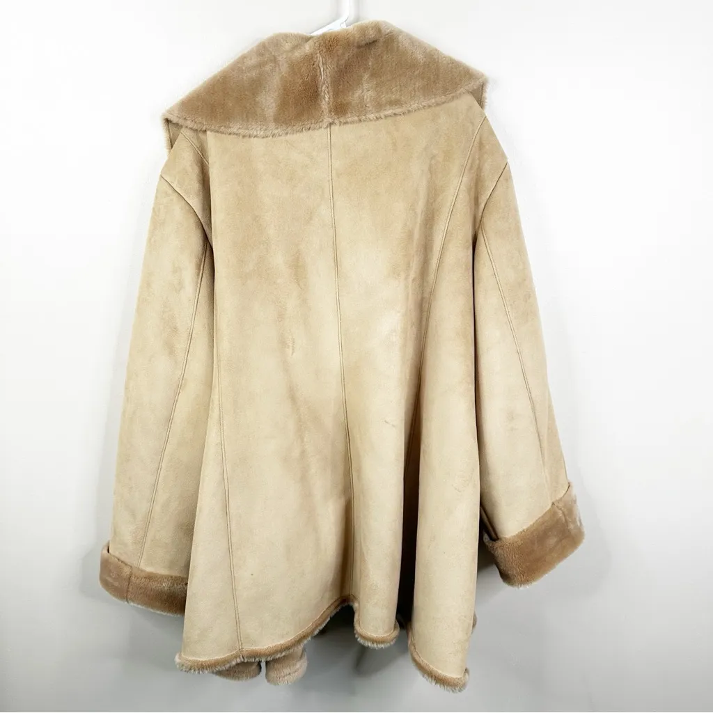 Marvin Richards Vintage Faux Suede and Fur Coat Tan Neutral Womens 4X - Image 8