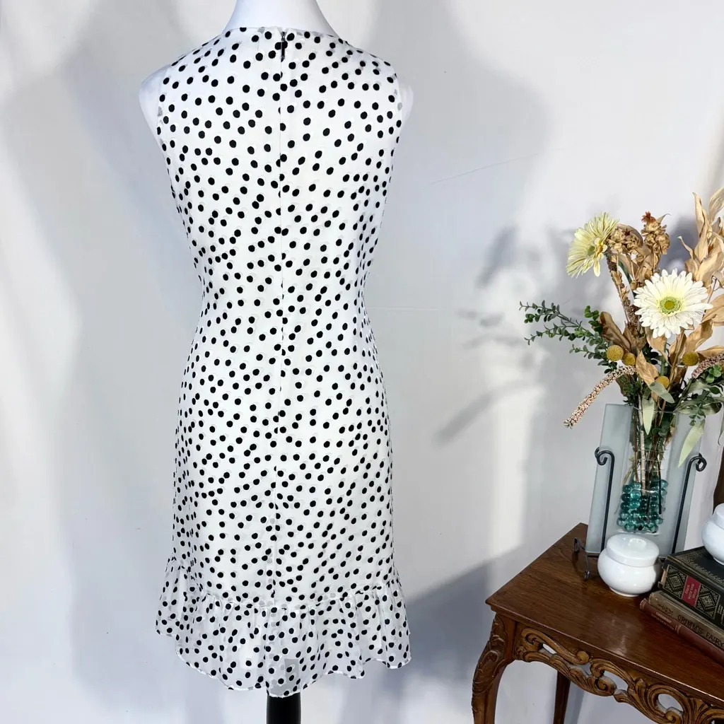 Lauren Ralph Lauren Ruffled Sheer Overlay Polkadot Dress – Size 8💛 - Image 6