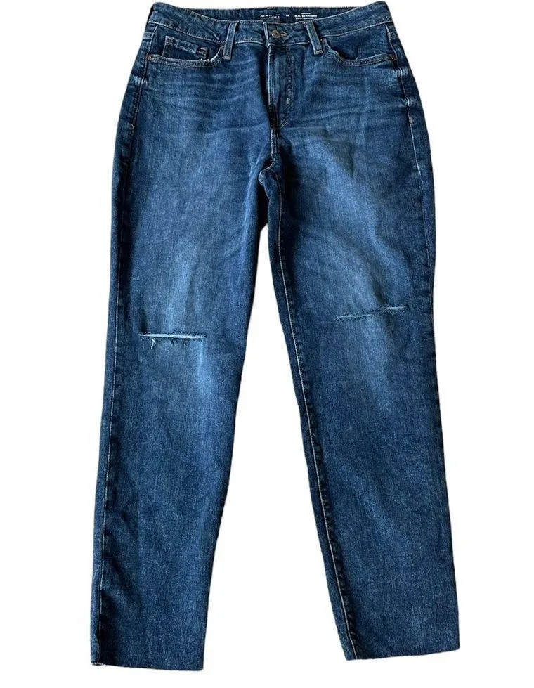 NWOT OLD NAVY High-Waisted O.G. Straight Ripped Cut-Off Jeans - Image 7