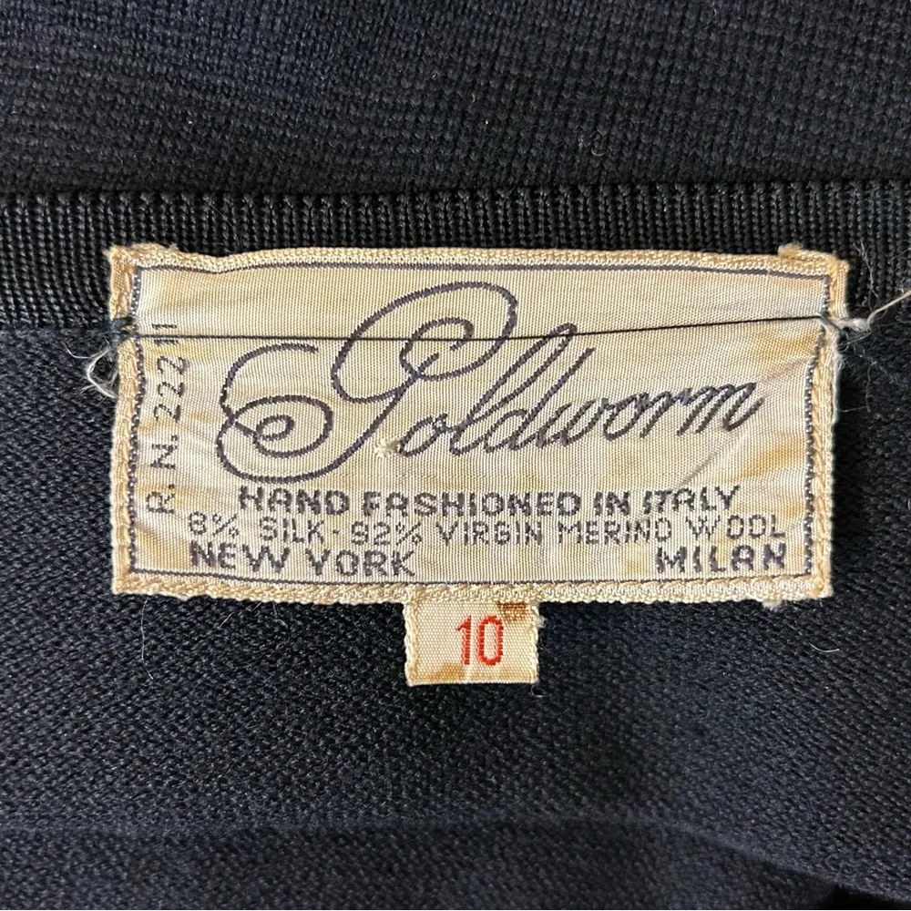 Vintage Goldworm Silk/Virgin Wool Blend Knit Dress Black Size undefined - Image 12