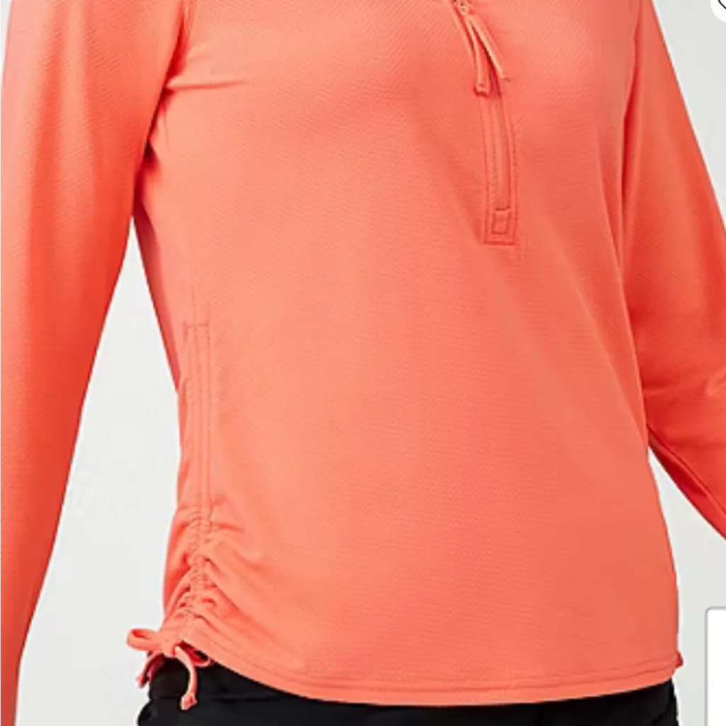 Free Country Women's Vibrant Coral Long Sleeve Tee - Image 4