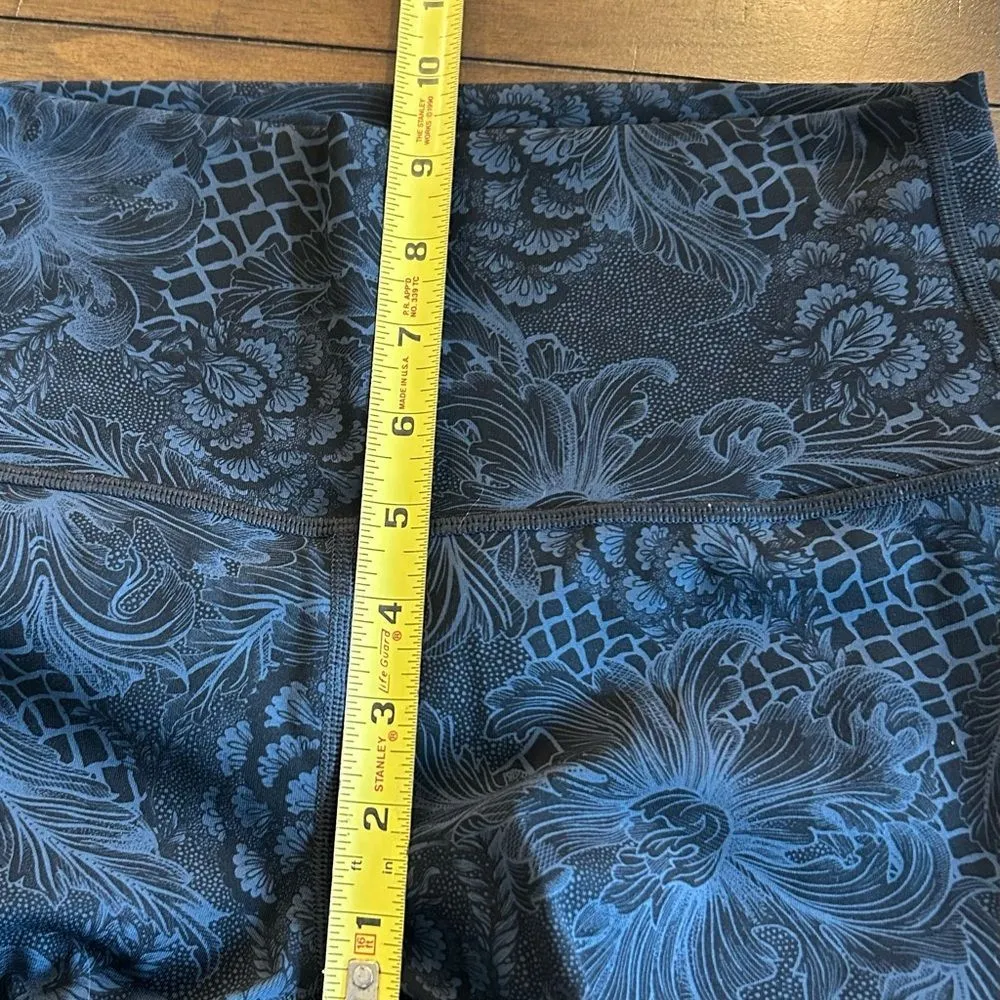 Lululemon Wunder Under Crop Hi-Rise 21" Nouveau Mach Blue Black Size 6 W6AI3S - Image 12