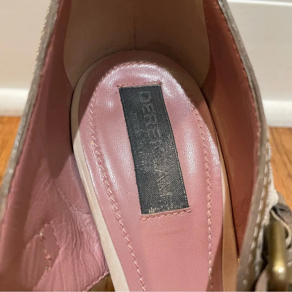 Derek Lam Two-Tone Peep Toe Block Heel Sandals Beige Brown Women’s Size 9 - Image 9