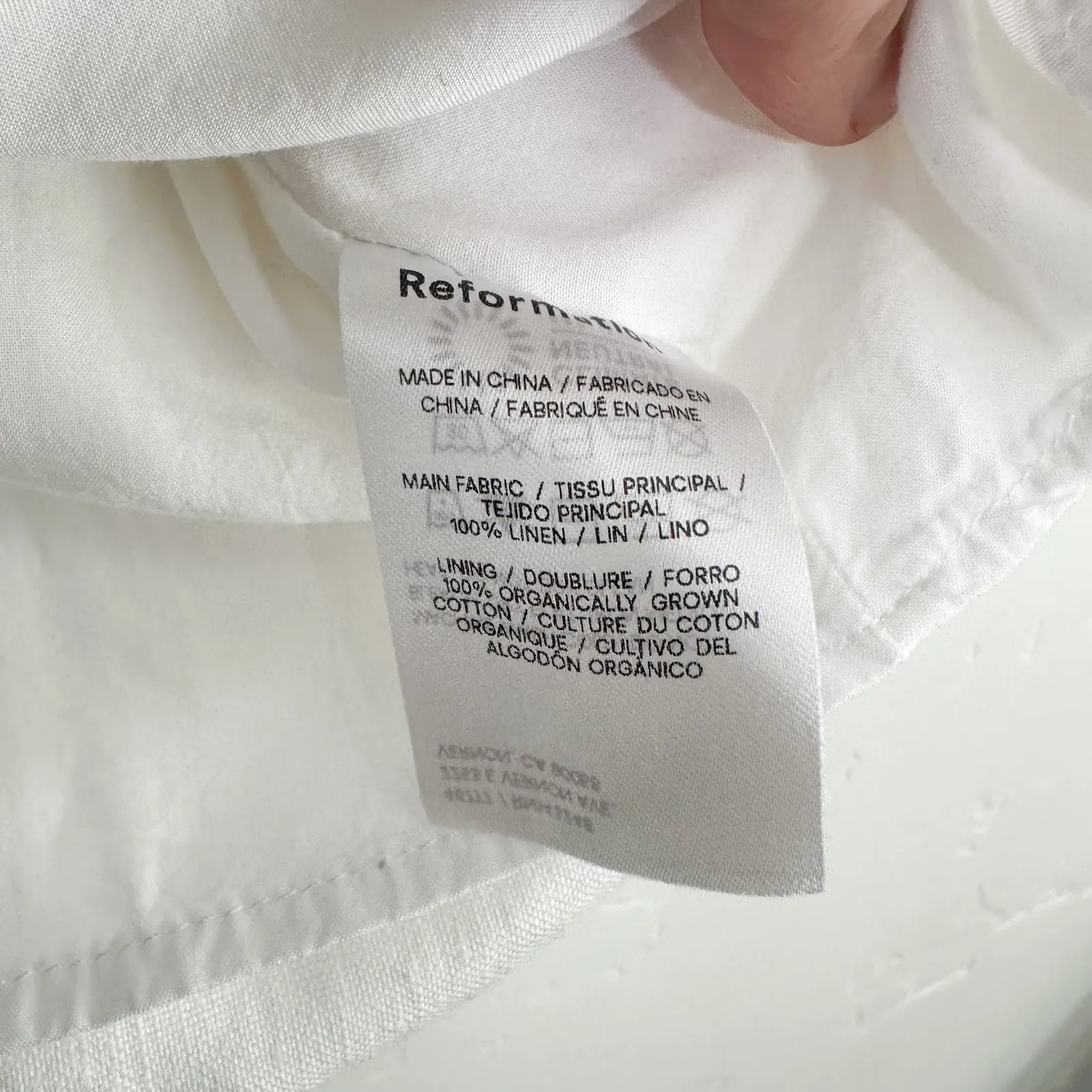 Reformation | Rosalie 100% Linen Floral Tie Top in White Size 6 - Image 10