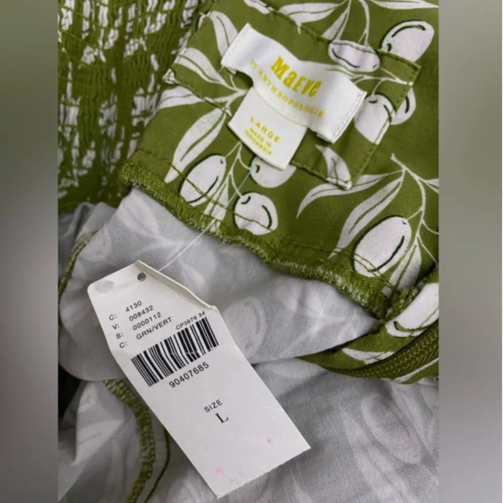 Anthropologie Maeve The Cleo Mini Dress Size L NWT Bombshell Fit & Flare Green - Image 12