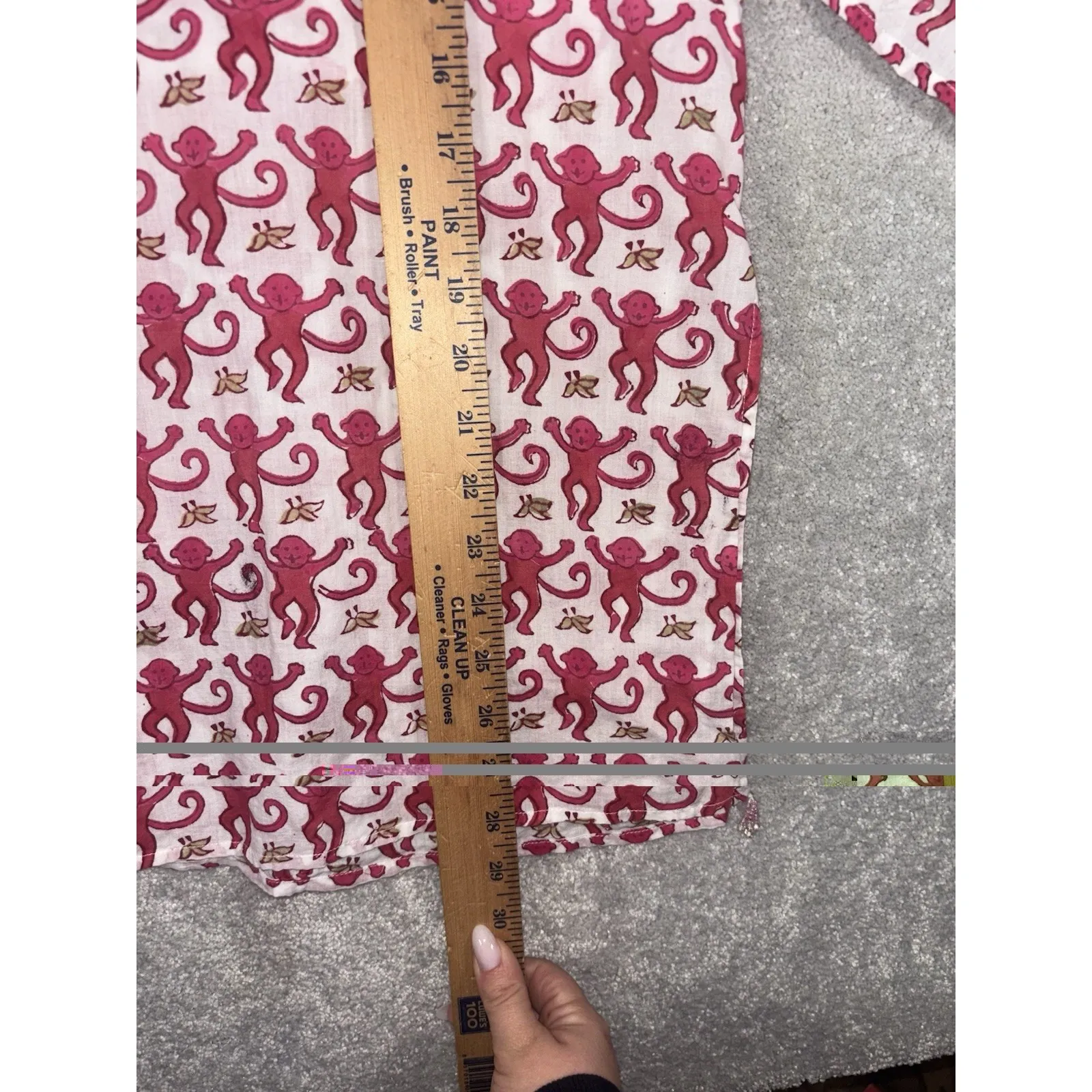 Roberta Roller Rabbit Pink Monkeys Print Beach Tunic Top Size XS Cotton Resort - Image 10