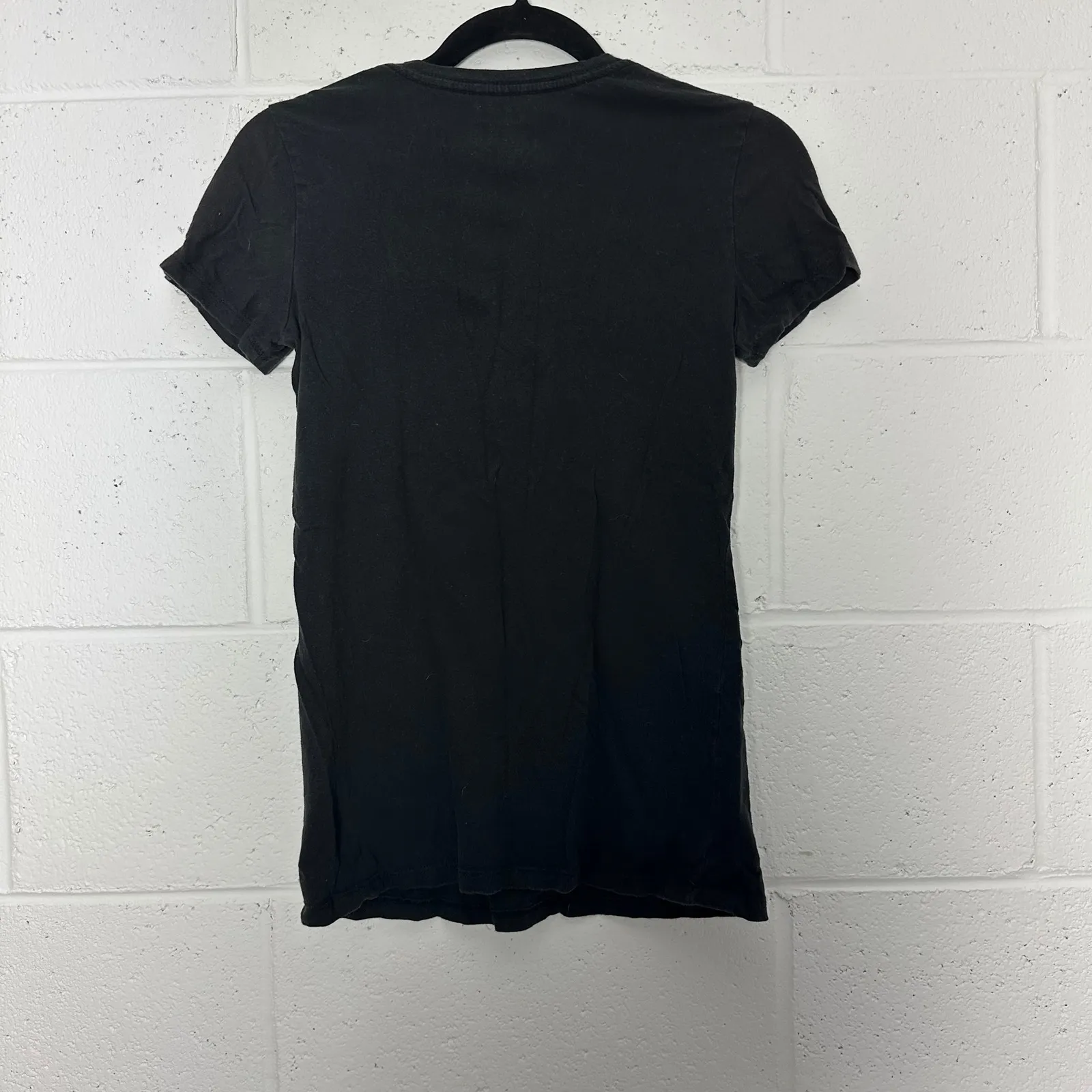 Converse All Star Skull Est 1908 Black V Neck T Shirt Womens Small - Image 3