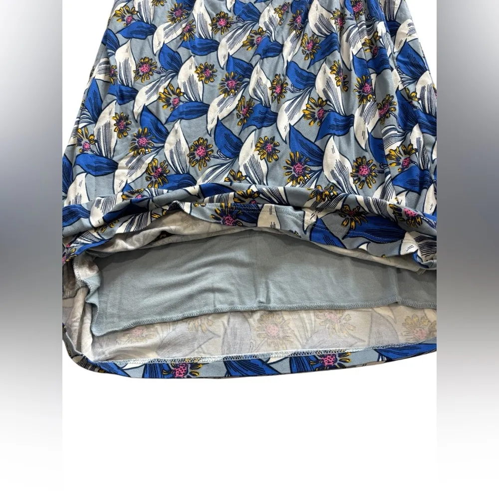 Boden Ruth Faux Wrap Dress Blue Botanical Sz 10 Long workwear business casual - Image 12