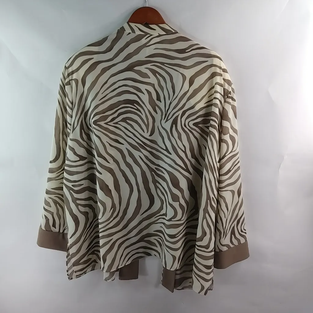 Anna Maxwell 34W Tan White Zebra Blazer Plus Size 5X - Image 6