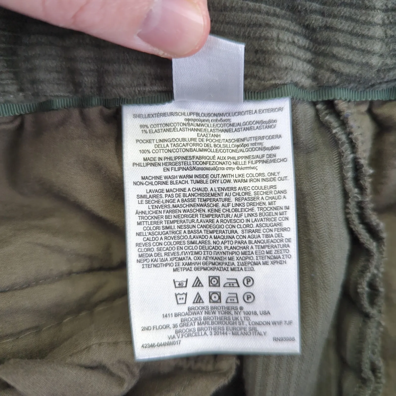 Brooks Brothers Women's Size 10 Corduroy Flared Pants Olive Green Heavy - Image 5