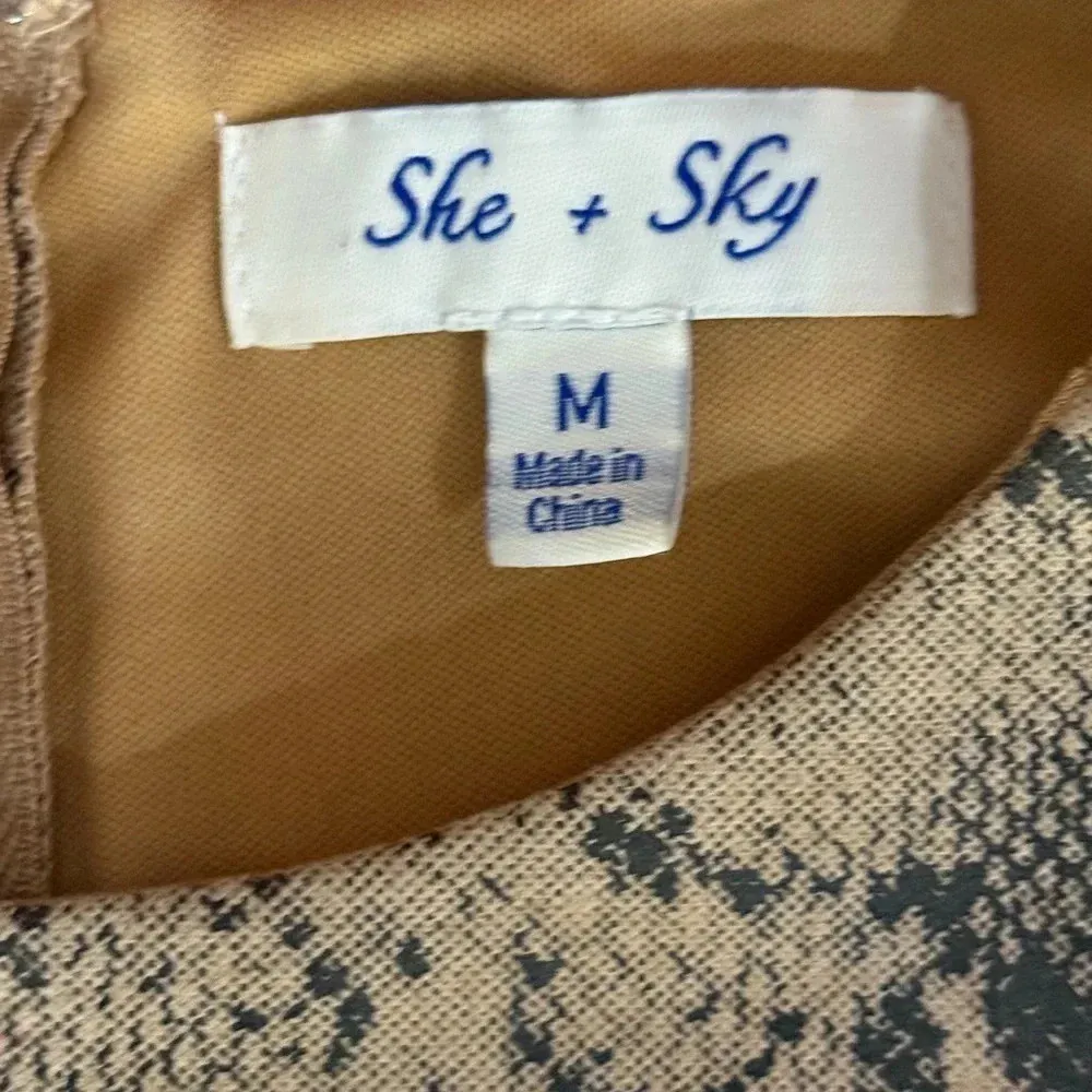 She & Sky Snake Skin Print Round Neck Sleeveless Midi Dress - Image 5