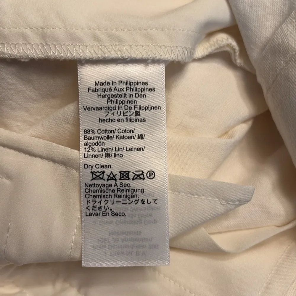 J Crew women’s Full length wide leg trouser cotton linen blend ivory Sz 12 NWOT - Image 9