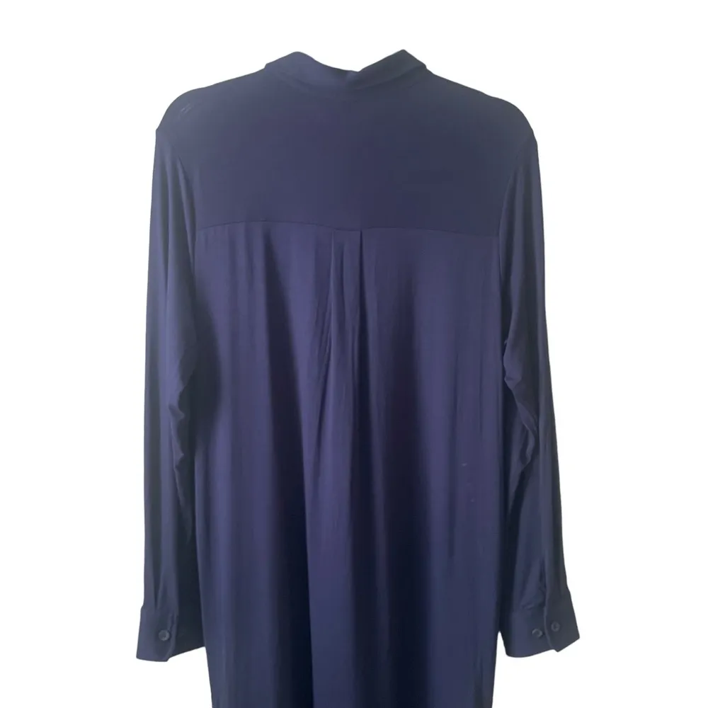 Universal Standard Sally Liquid Jersey Shirtdress Midnight Navy Size 2XS or 6-8 - Image 6
