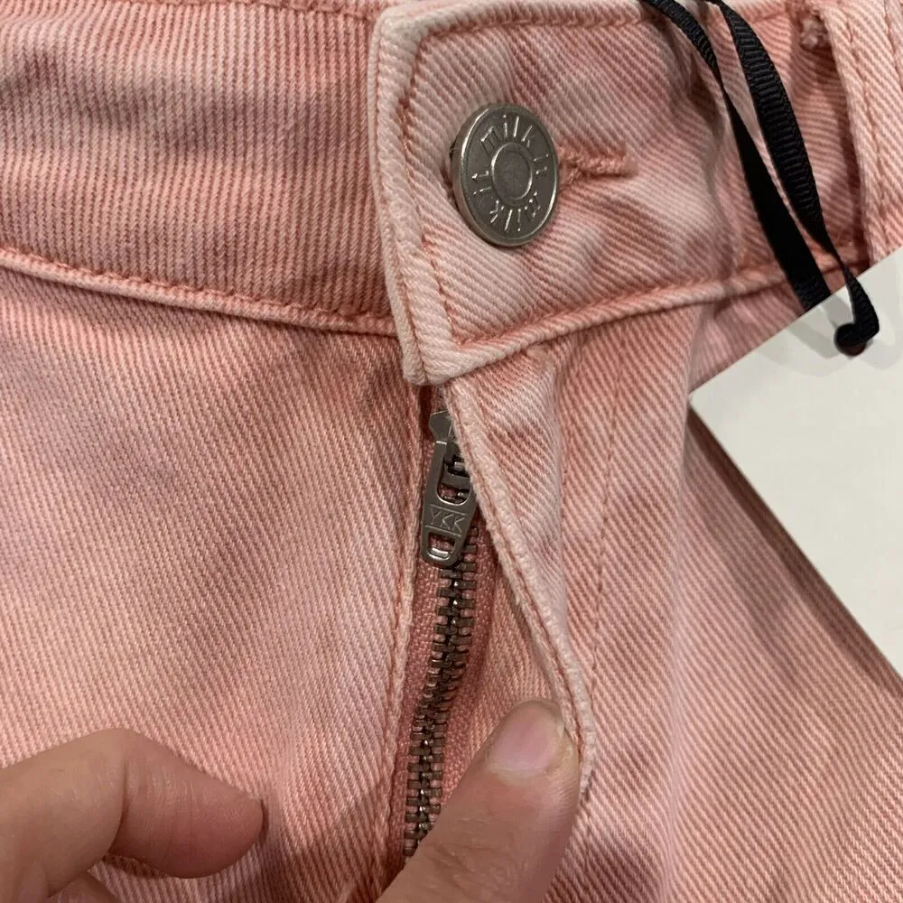 Milk It Anthro Size 30 Jeans The Ragged Priest Baby Flare Waist Cut Out Pink NEW - Image 8