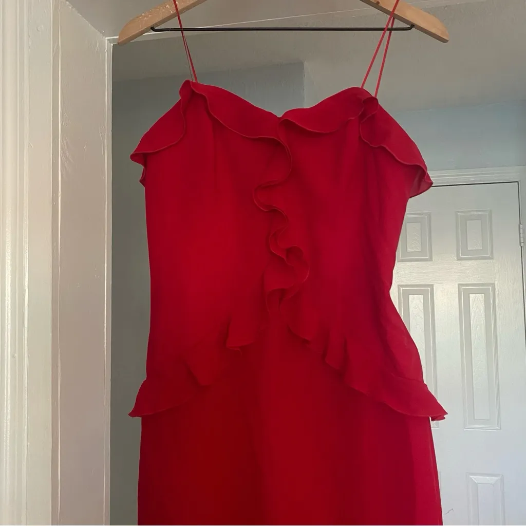 Amanda Uprichard Anessa Gown strapless midi dress high low hem size medium - Image 5