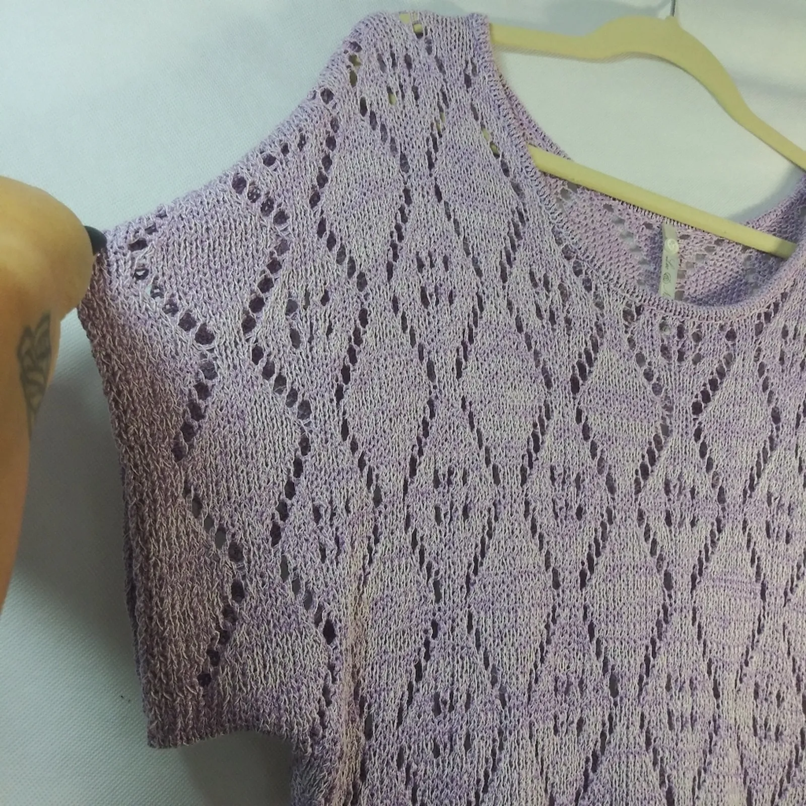 Leo & Nicole Women's Purple Knit Short Sleeve Sweater Coastal Grandma Size XL - Image 4