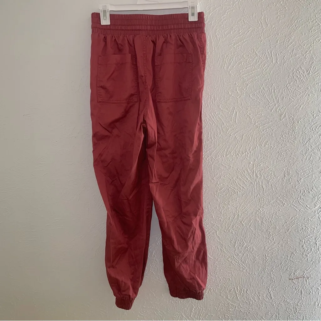 A New Day Jogger‎ Pants Small Red Rust Lyocell Cotton Drawstring Waist Pockets - Image 4