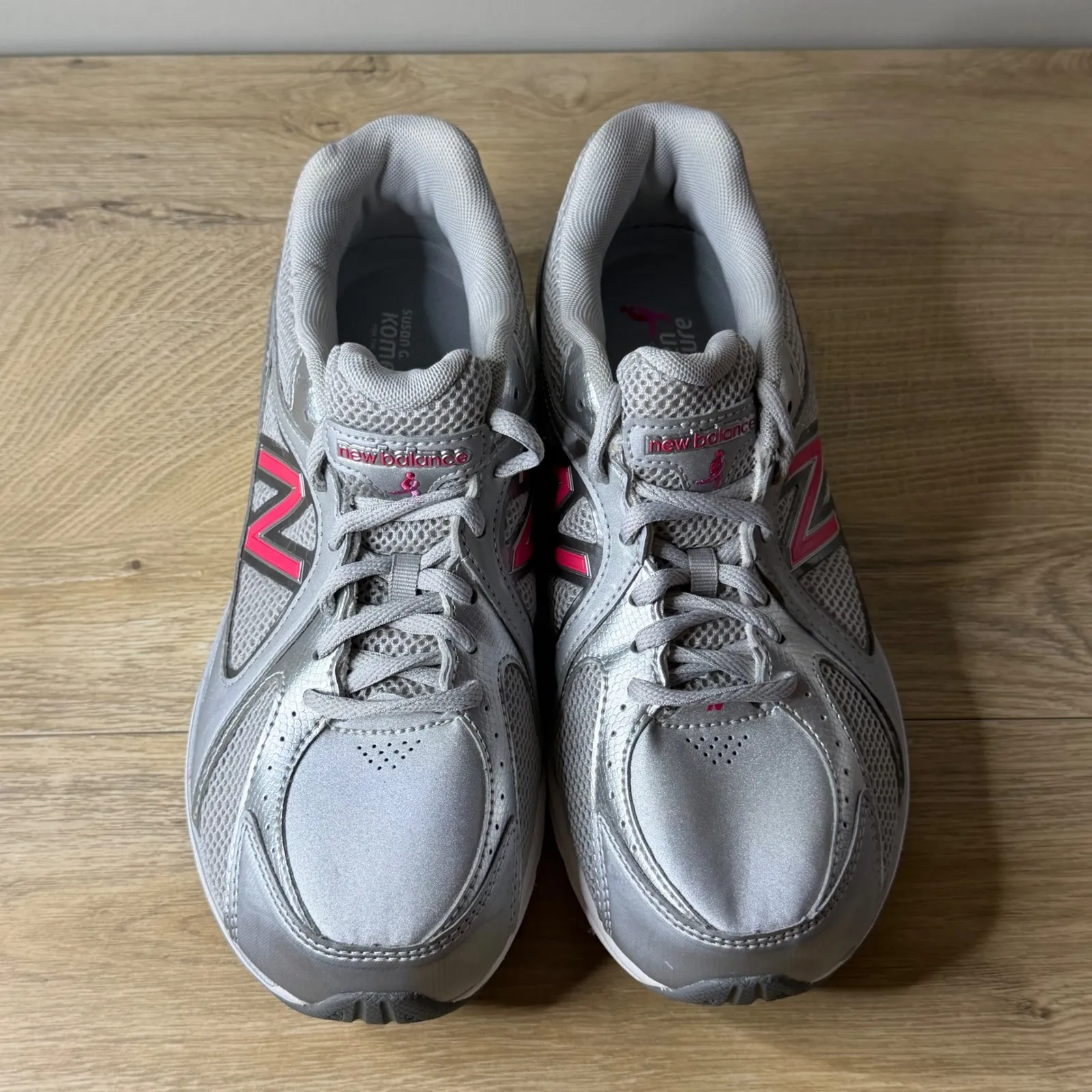 New Balance 847 Susan G Komen Pink Ribbon Silver Walking Shoes Sneakers Women 8D - Image 4