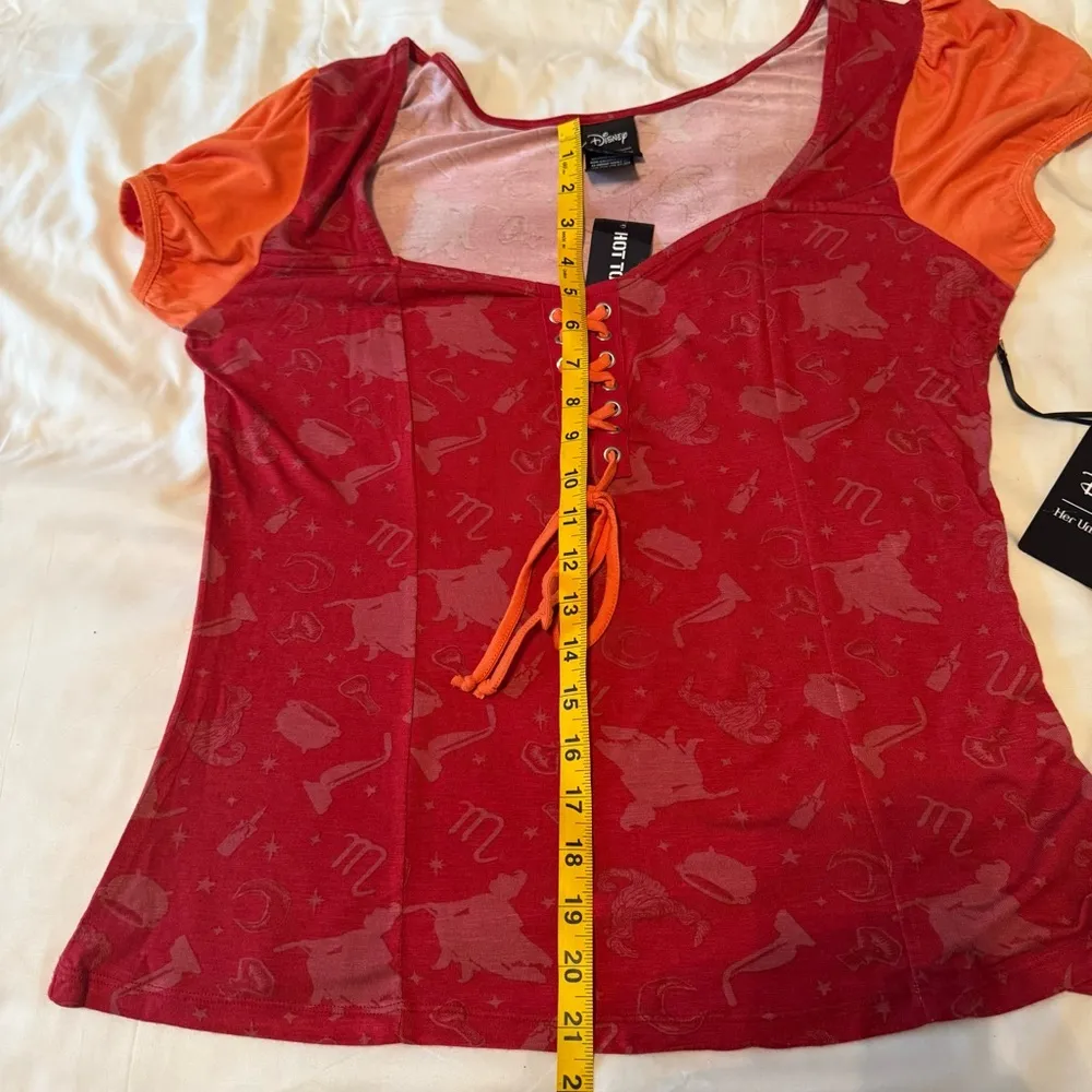 Disney Her Universe Hot Topic Hocus Pocus Mary Sanderson Lace-Up Top XL Stretch - Image 8