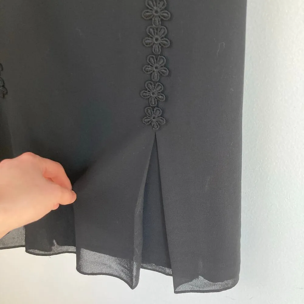 Y2K Handmade Womens XS Black Floral Slip Dress Whimsigoth Fairy Grunge Coquette - Image 7