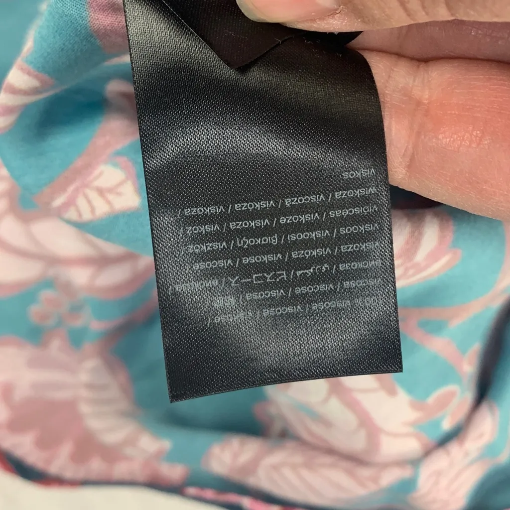 Farm Rio size medium new Blue flower delicacy Paisley slip dress floral pink - Image 10