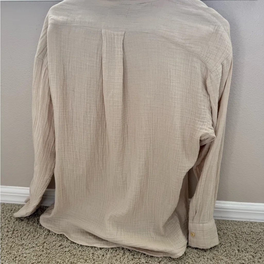 Women's oversized mate the label cotton gauze button down - Image 6