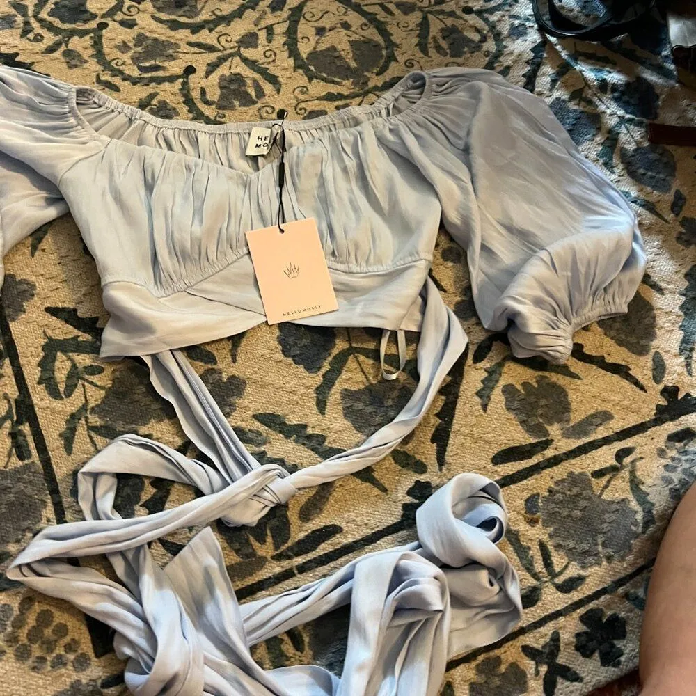 Hello Molly Danced Until Four Crop Top Steel Blue 4 - Image 5