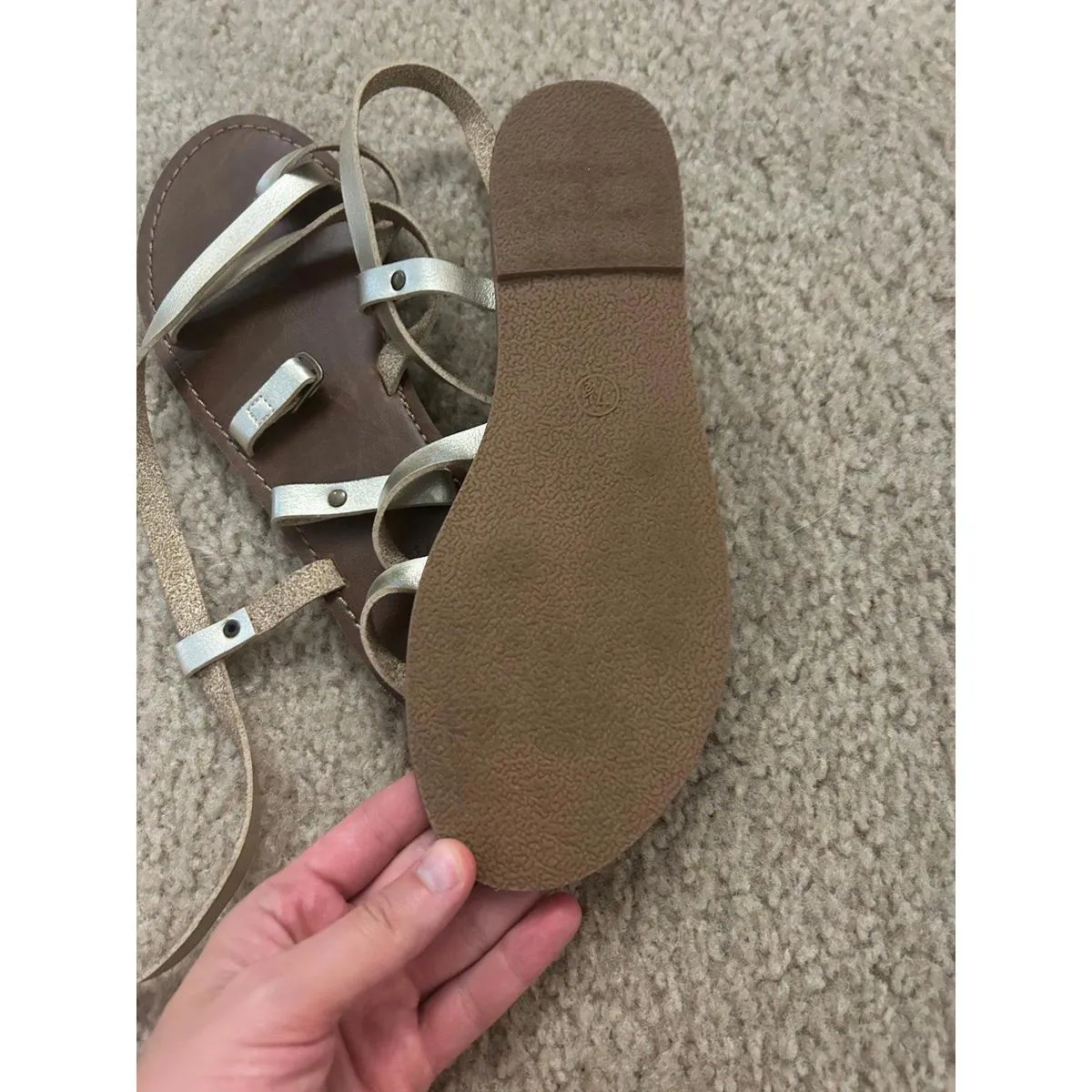 Sandals Size 8 Shoes Woman sandals Silver - Image 3