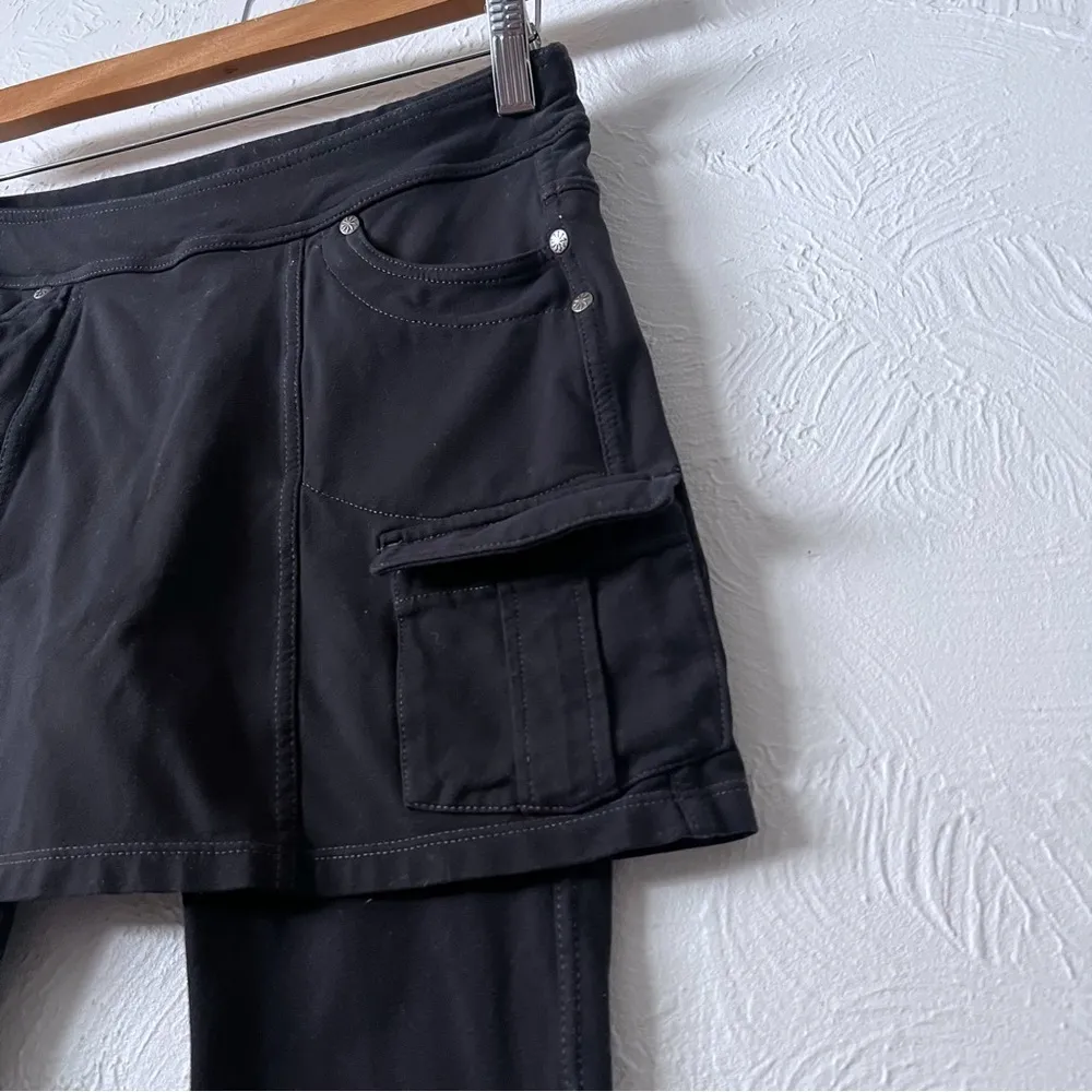 ATHLETA Bettona 2 In 1 Skort Skirt Capri Crop Pants Black Leggings XS - Image 7