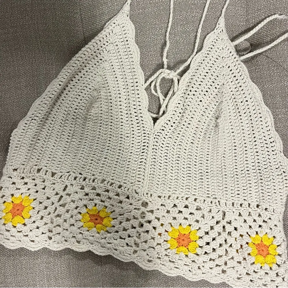 Aerie Textured Halter Cropped Bra Top - Image 3