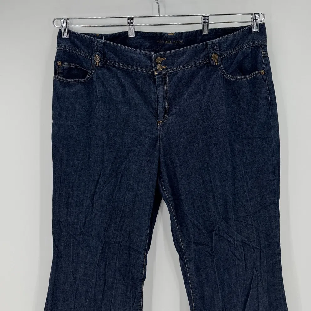 Vintage True Y2K Dark wash denim wide leg jean trouser size 22 classic versatile - Image 3