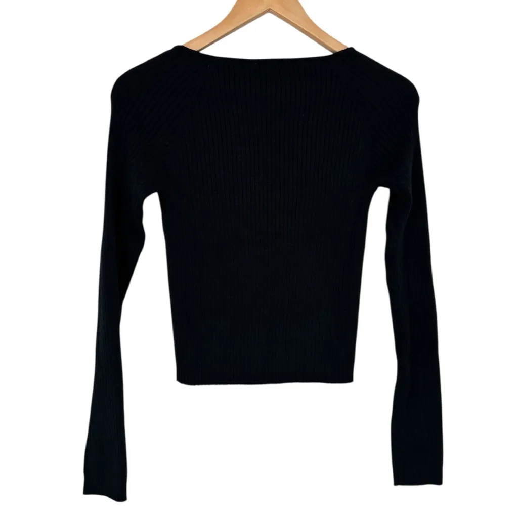 L*Space Black Camryn Ribbed Sweater Top size Small Long Sleeve NWT Sweetheart - Image 9
